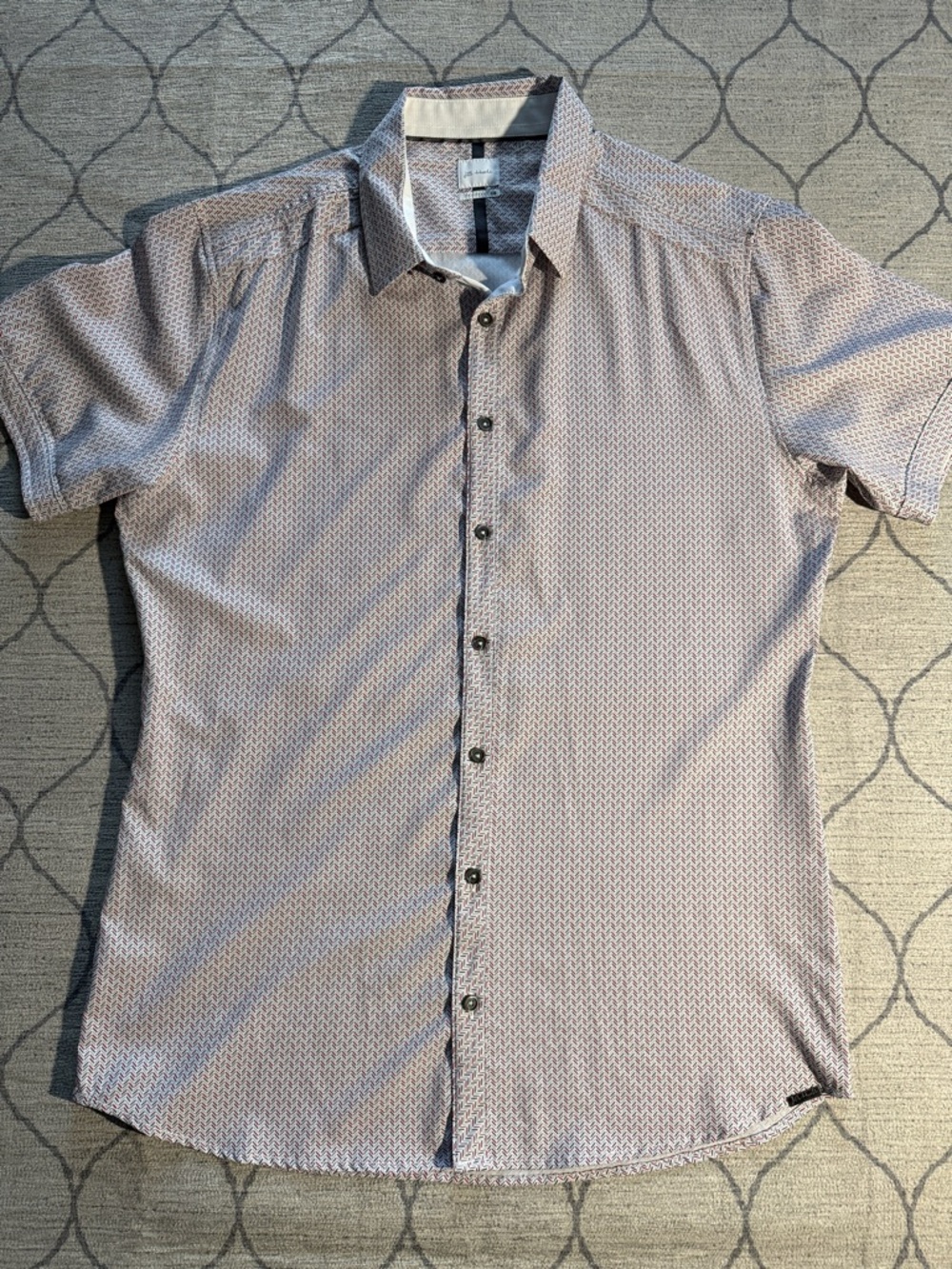 Men's Short-Sleeve Printed Button-Up Shirt -